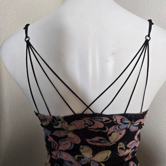 URBAN OUTFITTERS Strappy Midi Bodycon Dress Butterfly Print Size Small - Picture 7 of 14
